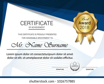 Certificate template, vector illustration.