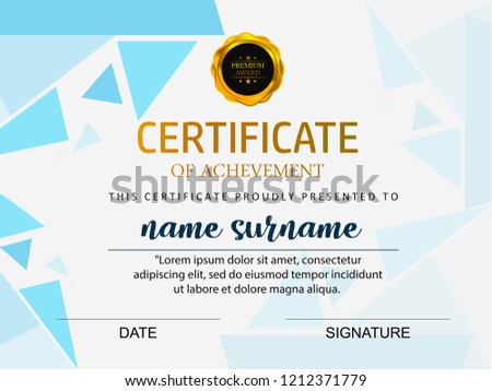 certificate template Vector illustration