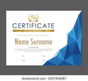 ilustración vectorial de plantilla de certificado para diseñador.