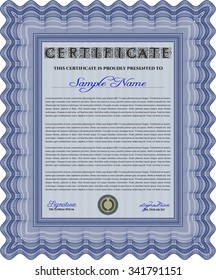 Certificate template. Vector pattern that is used in currency and diplomas.With guilloche pattern and background. Nice design. 