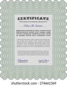 Plantilla de certificado. Plantilla de certificado vectorial.Diseño encantador. Con un fondo complejo. 