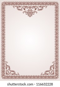 Certificate template. Vintage background with design elements.