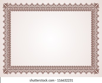 Certificate template. Vintage background with design elements.