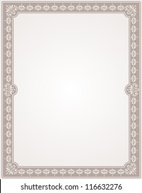 Certificate template. Vintage background with design elements.