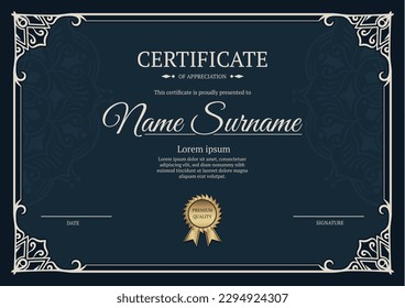 certificate template, with vintage border