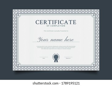 Certificate Template with Vintage Style and Abstract Ornaments