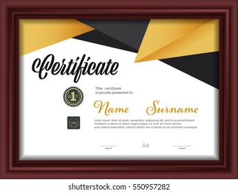certificate template,A4 size diploma, vector illustration