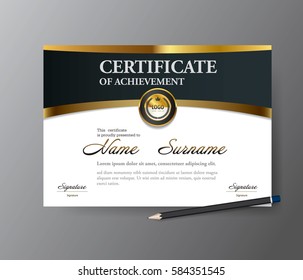 Certificate template,A4 size diploma, vector illustration