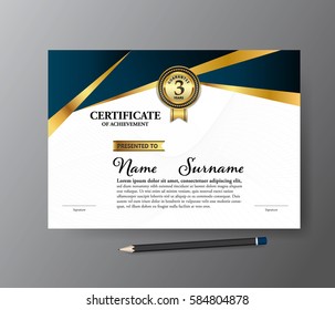Certificate template,A4 size diploma, vector illustration