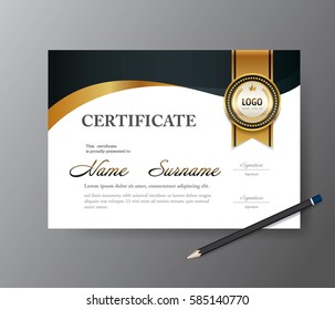 Certificate template,A4 size diploma, vector illustration