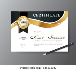 Certificate template,A4 size diploma, vector illustration