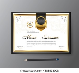 Certificate template,A4 size diploma, vector illustration