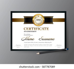 Certificate template,A4 size diploma, vector illustration
