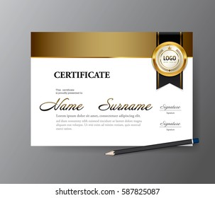 Certificate template,A4 size diploma, vector illustration