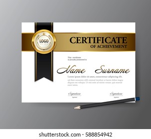 Certificate template,A4 size diploma, vector illustration