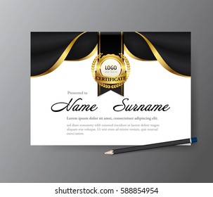 Certificate template,A4 size diploma, vector illustration