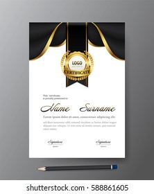 Certificate template,A4 size diploma, vector illustration