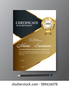 Certificate template,A4 size diploma, vector illustration