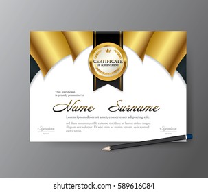 Certificate template,A4 size diploma, vector illustration