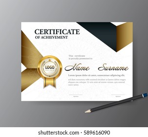 Certificate template,A4 size diploma, vector illustration