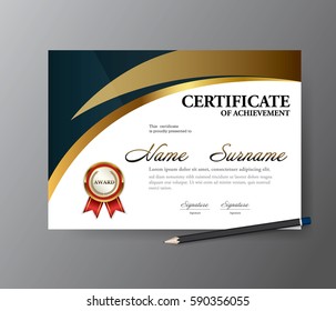 Certificate template,A4 size diploma, vector illustration