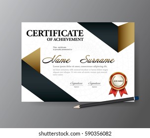 Certificate template,A4 size diploma, vector illustration
