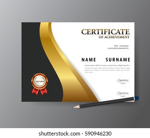 Certificate template,A4 size diploma, vector illustration