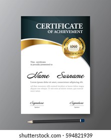Certificate template,A4 size diploma, vector illustration