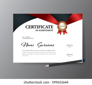 Certificate template,A4 size diploma, vector illustration
