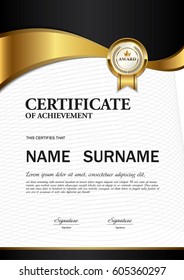 Certificate template,A4 size diploma, vector illustration