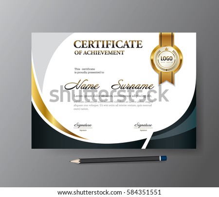 Certificate template,A4 size diploma, vector illustration