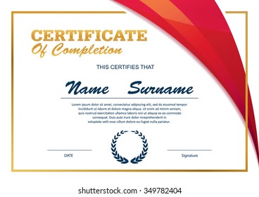 certificate template,diploma layout,A4 size ,vector