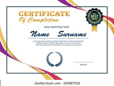 certificate template,diploma layout,A4 size ,vector