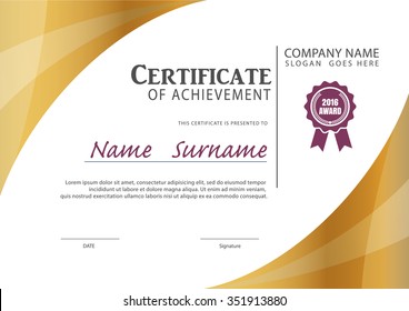 Certificate Template,diploma Layout,A4 Size ,vector