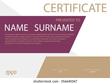 certificate template,diploma layout,A4 size ,vector