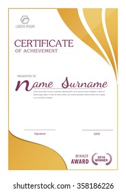 certificate template,diploma layout,A4 size ,vector