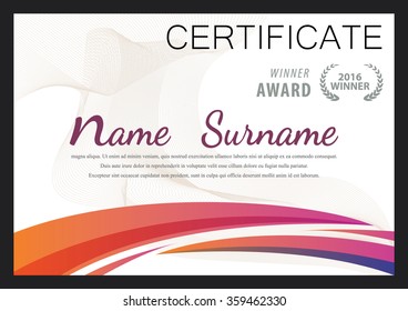 certificate template,diploma layout,A4 size ,vector