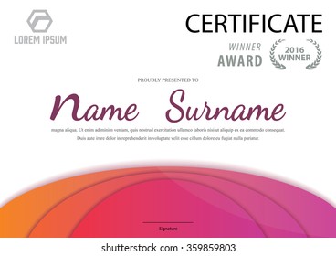 certificate template,diploma layout,A4 size ,vector