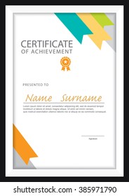 certificate template,diploma layout,A4 size ,vector