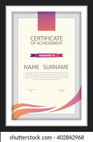certificate template,diploma layout,A4 size ,vector
