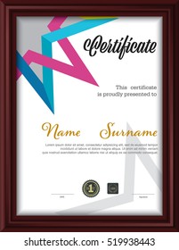 certificate template,letter size diploma, vector illustration