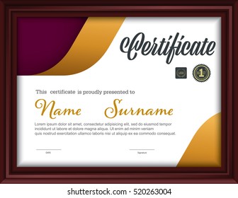 certificate template,letter size diploma, vector illustration