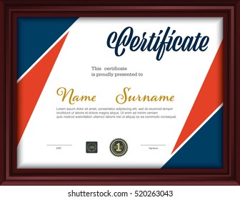 certificate template,letter size diploma, vector illustration