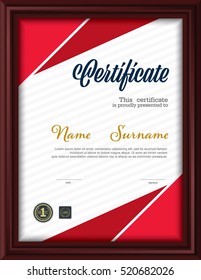 certificate template,letter size diploma, vector illustration