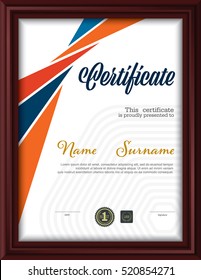 certificate template,letter size diploma, vector illustration