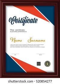 certificate template,letter size diploma, vector illustration