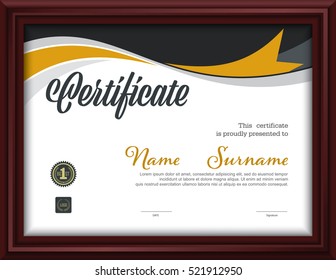 certificate template,letter size diploma, vector illustration