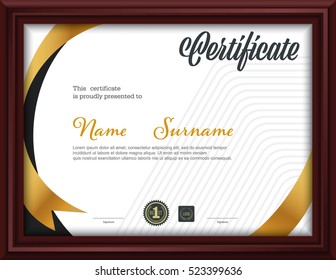 certificate template,letter size diploma, vector illustration