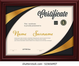 certificate template,letter size diploma, vector illustration