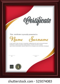 certificate template,letter size diploma, vector illustration